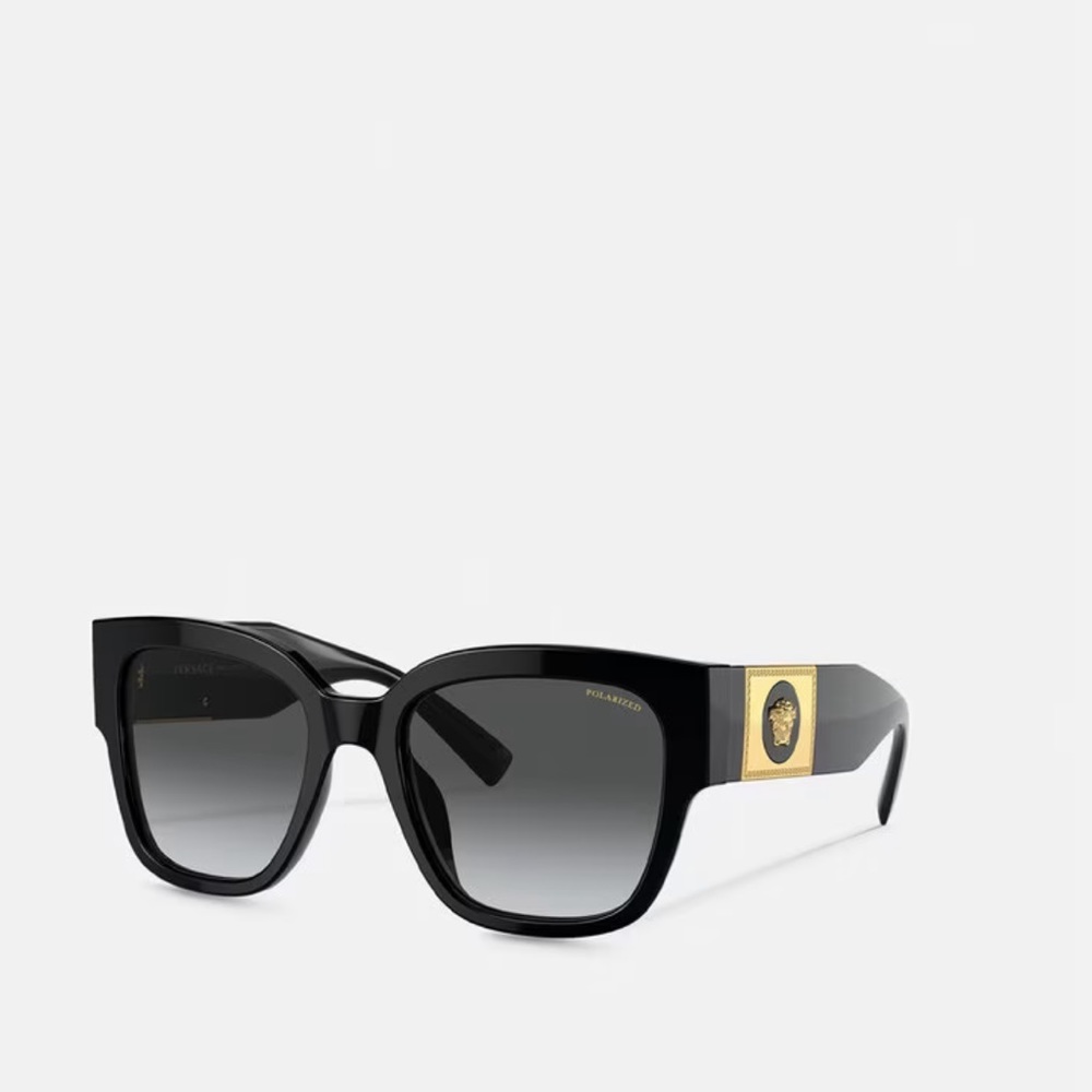 Versace “Macy’s” Polarized Squared Sunglasses in Black. NEW without tags